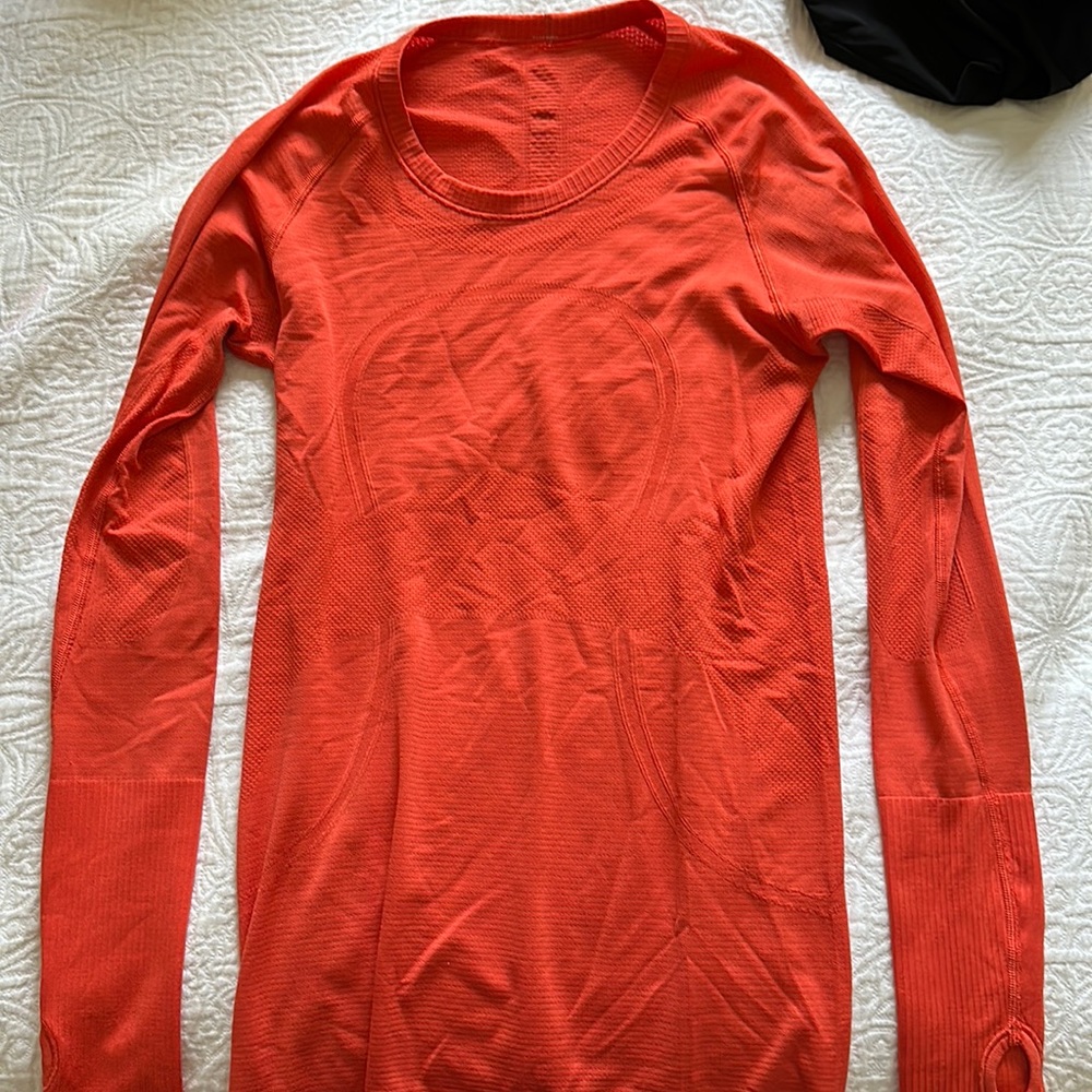 Orange lululemon long sleeve